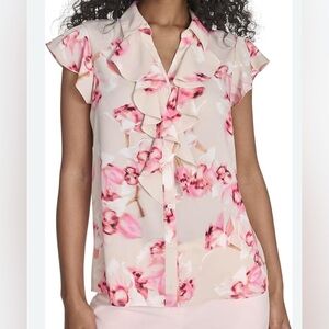 Calvin Klein Pink Floral Blouse